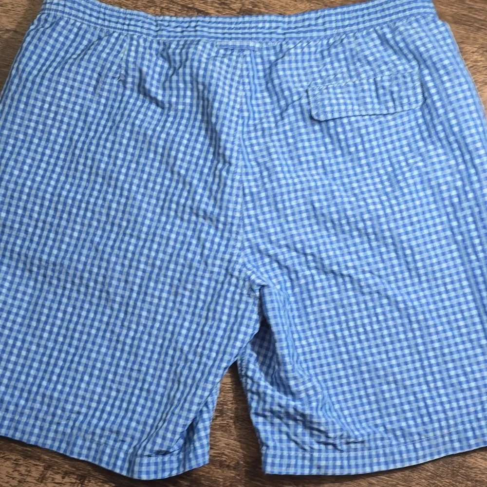 PETER MILLAR Royal Blue‎ Swim Trunk Lined Plaid Sz 38 XL